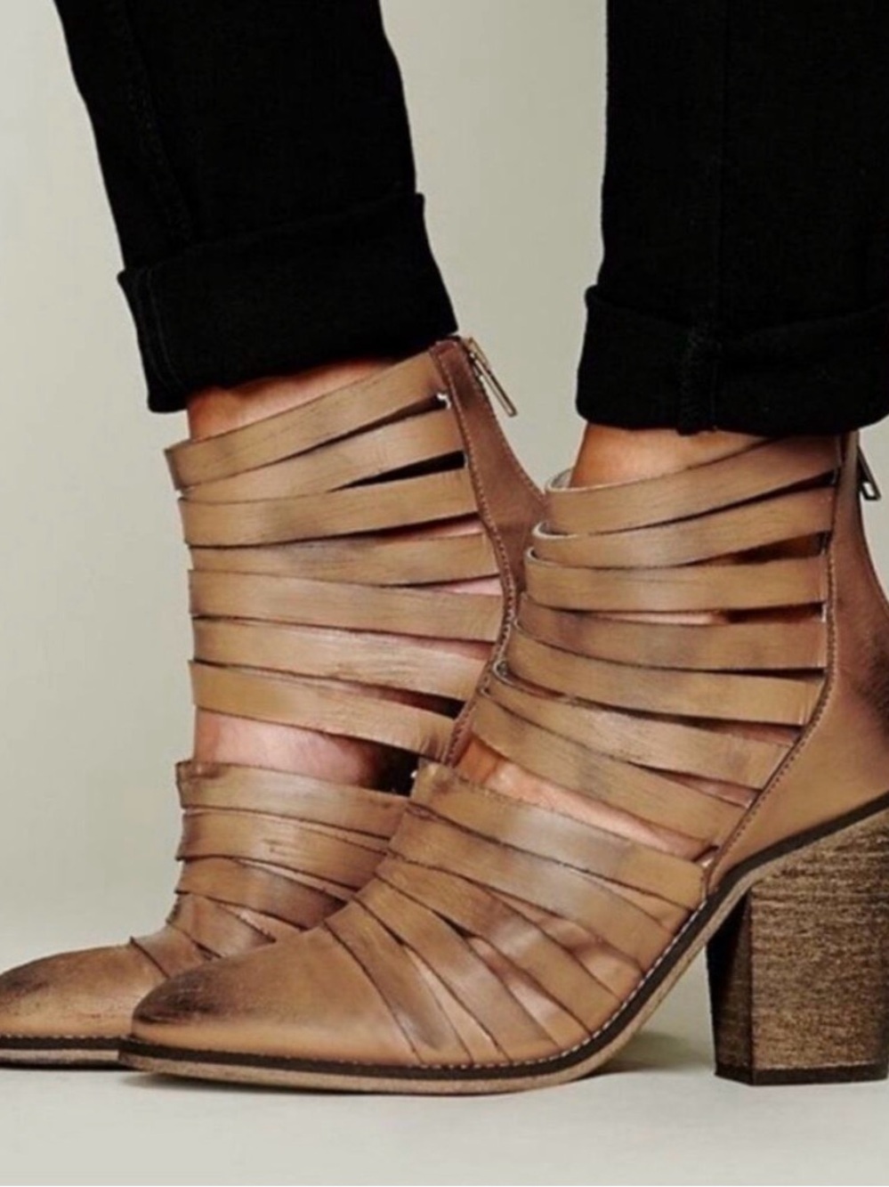 Free People Hybrid Strappy Ankle Booties, charact